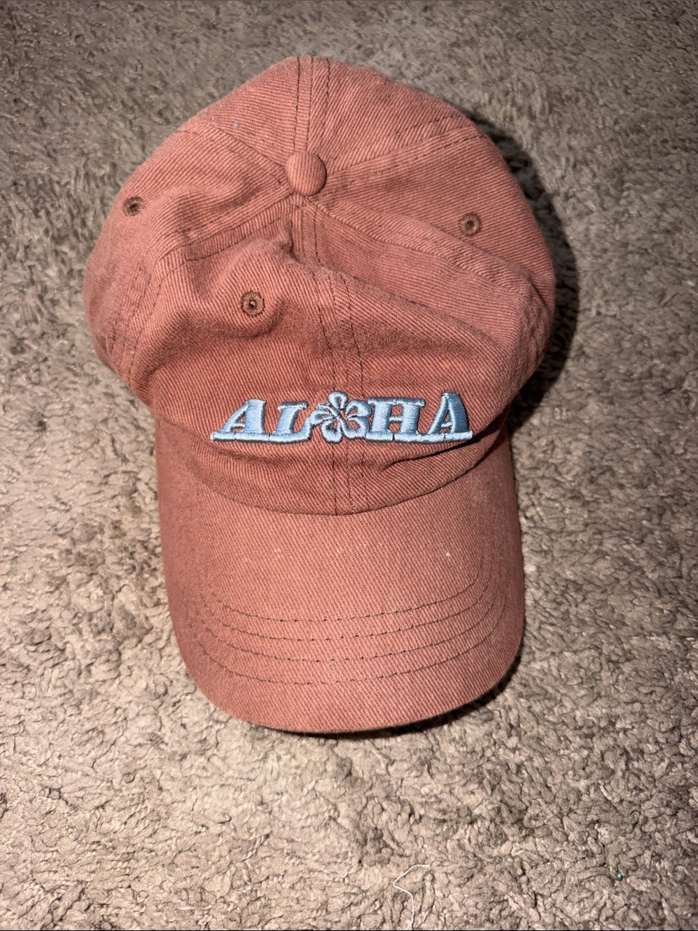 Aloha Embroidered unisex  Cap - Rust Pink